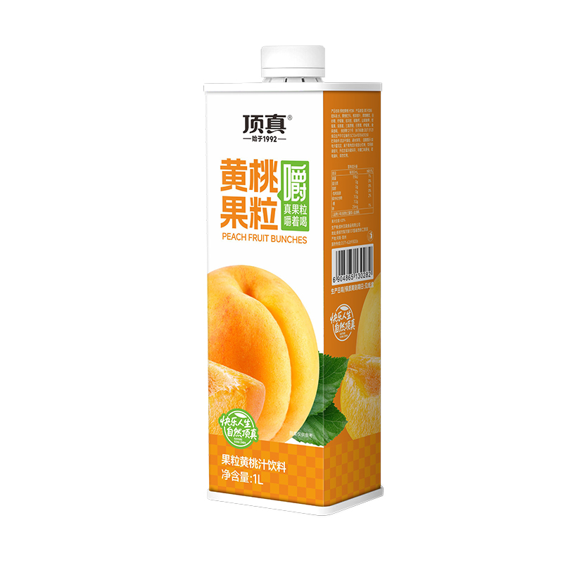 1升纸盒黄桃粒果汁饮品-支持OEM贴牌代加工